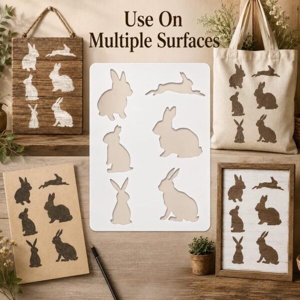 Rabbits 6pc Stencil 5