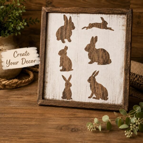 Rabbits 6pc Stencil 7