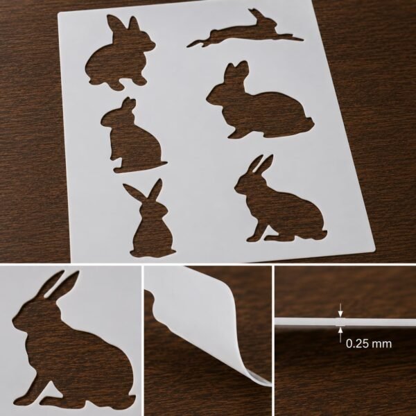 Rabbits 6pc Stencil 8