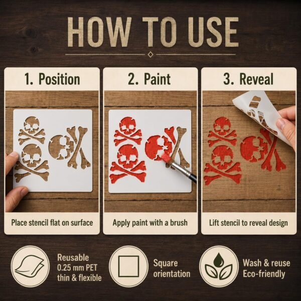 Skull and Crossbones Stencil 4