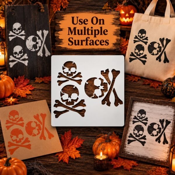 Skull and Crossbones Stencil 5