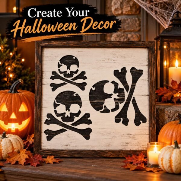Skull and Crossbones Stencil 7