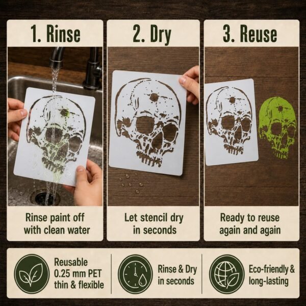 Skull Bullet Stencil 6