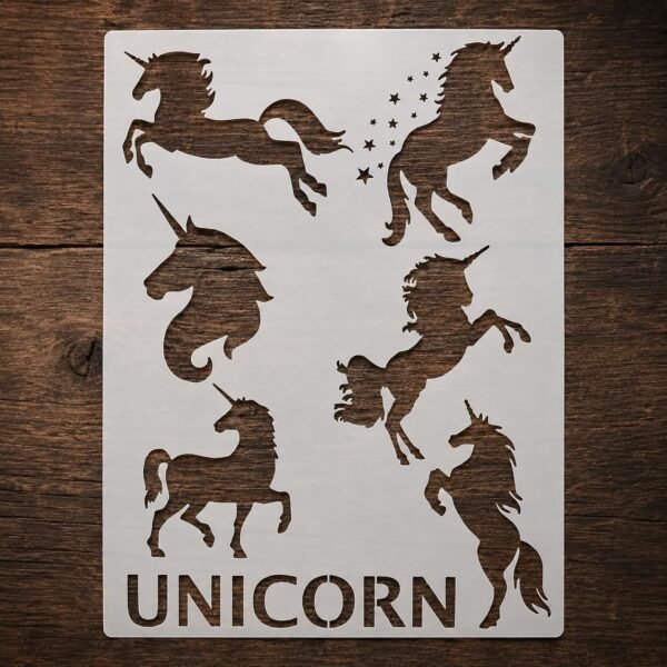 Unicorns 6pc Stencil