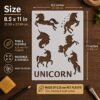 Unicorns 6pc Stencil 2