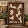 Unicorns 6pc Stencil 7