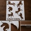 Unicorns 6pc Stencil 8