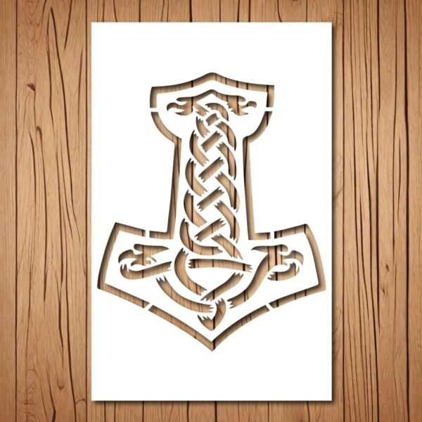 Viking Mjolnir Stencil