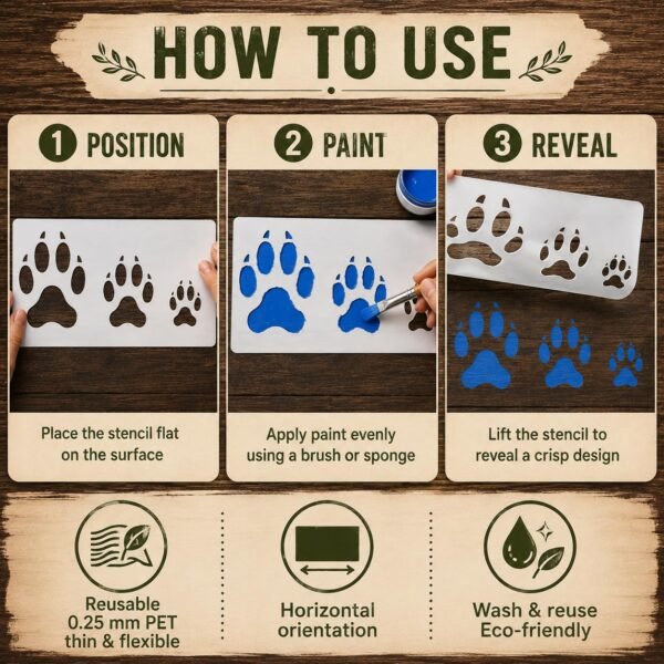 Wolf Paw Stencil 4