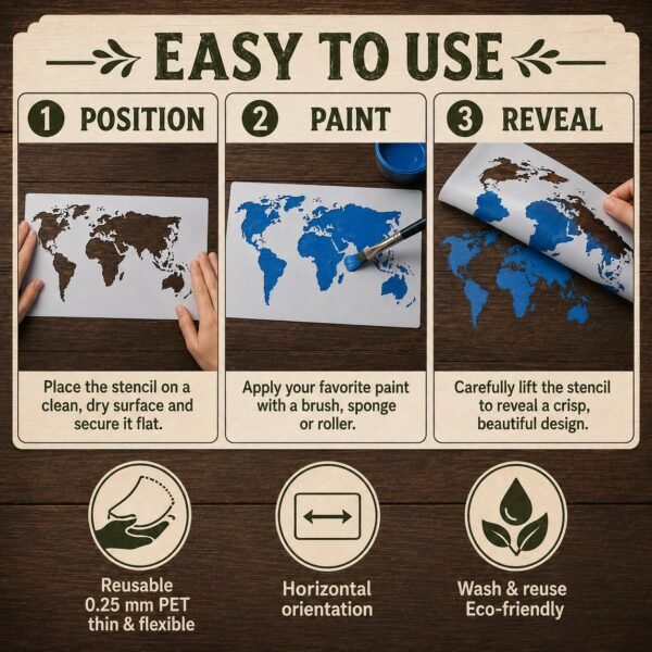 World Map Stencil 4